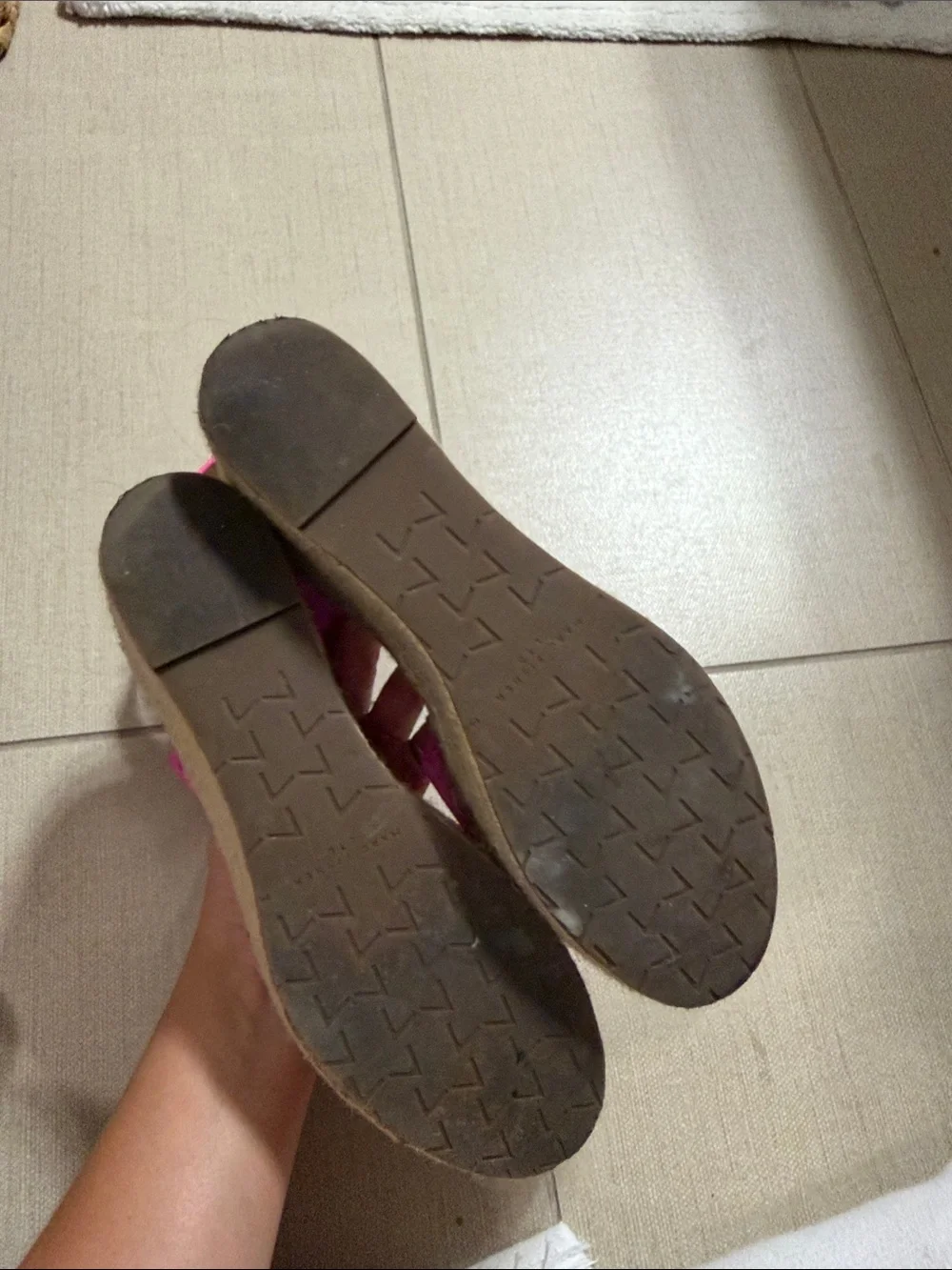 Marc Fisher Hot Pink Suede Espadrille Wedge Sandals